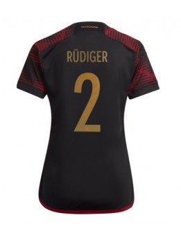 Deutschland Antonio Rudiger #2 Auswärtstrikot für Frauen WM 2022 Kurzarm